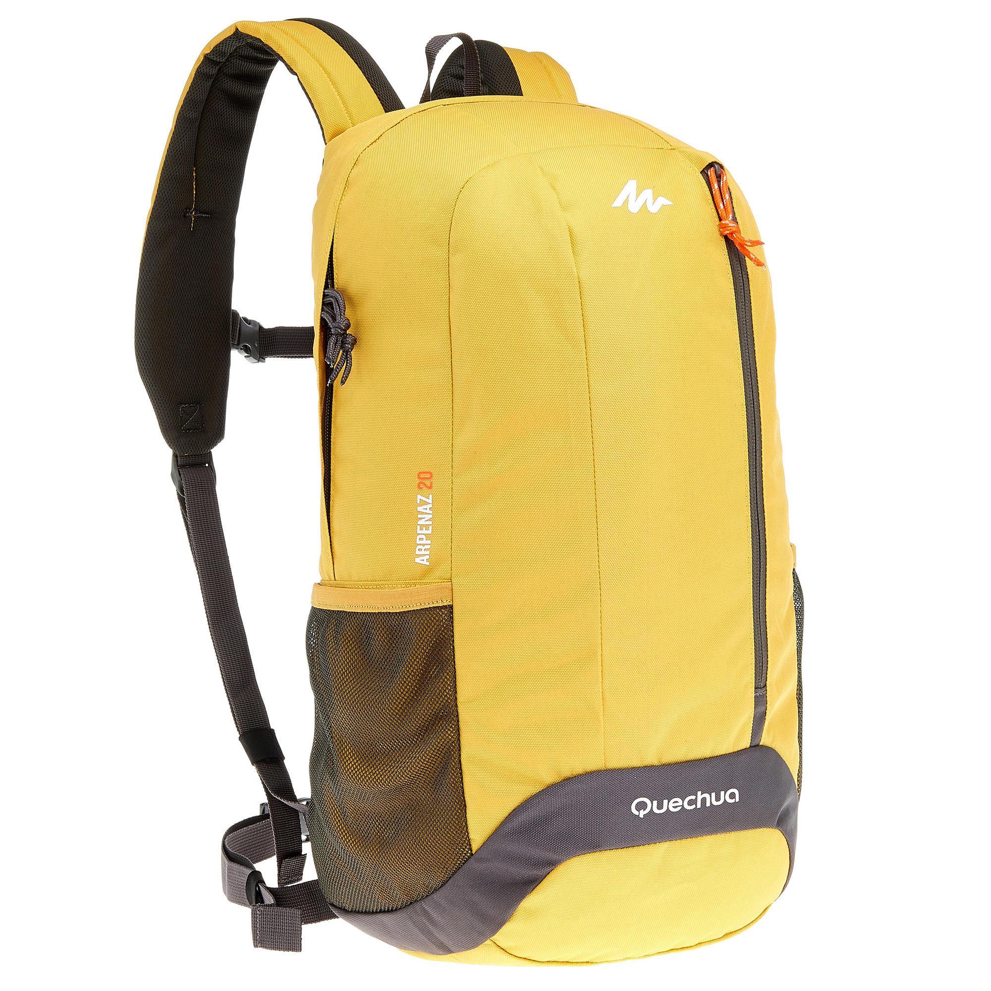 Wandelrugzak-NH100-20-liter-geel-grijs