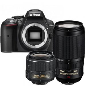 Nikon D5300 zwart + AF-P 18-55mm VR + 70-300mm VR