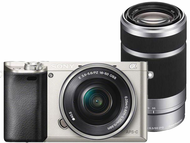 Sony A6000 zilver + 16-50mm + 55-210mm Sony A6000 zilver + 16-50mm + 55-210mm