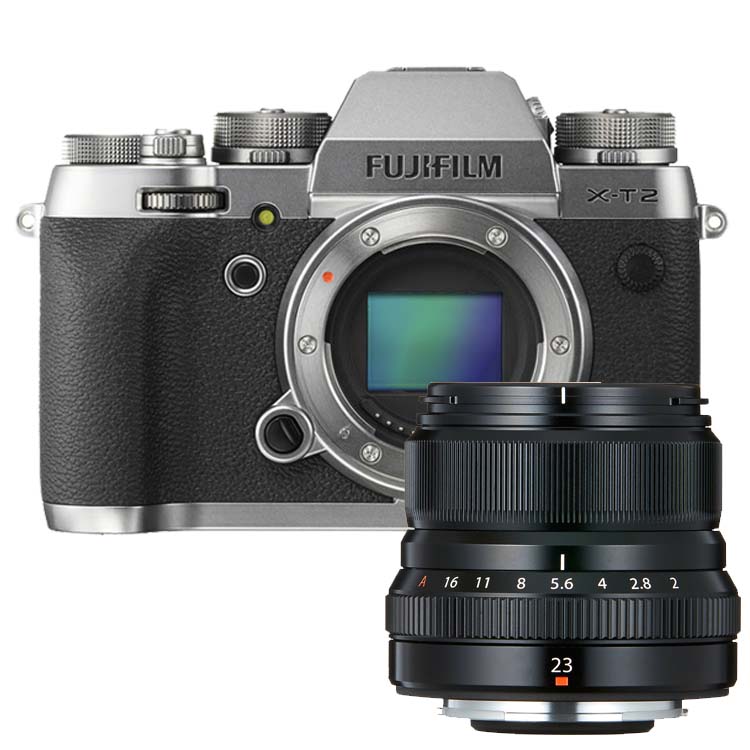 Fujifilm X-T2 graphite zilver + 23mm F/2.0 R WR Fujifilm X-T2 graphite zilver + 23mm F/2.0 R WR