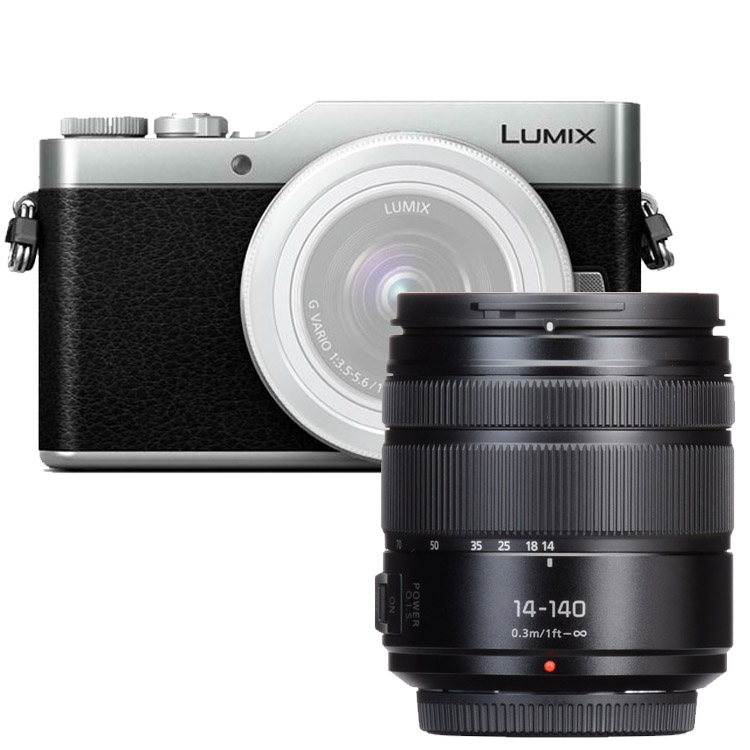 Panasonic LUMIX DMC-GX800 zwart/zilver + 14-140mm HD Power OiS zwart Panasonic LUMIX DMC-GX800 zwart/zilver + 14-140mm HD Power OiS zwart