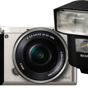 Sony A6000 zilver + HVL-F45RM Flitser