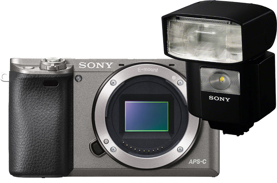 Sony A6000 grafietgrijs + HVL-F45RM Flitser Sony A6000 grafietgrijs + HVL-F45RM Flitser