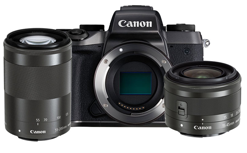 Canon EOS M5 + 15-45mm iS STM + 55-200mm iS STM Canon EOS M5 + 15-45mm iS STM + 55-200mm iS STM