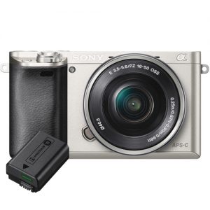 Sony A6000 zilver + 16-50mm Powerzoom + Accu