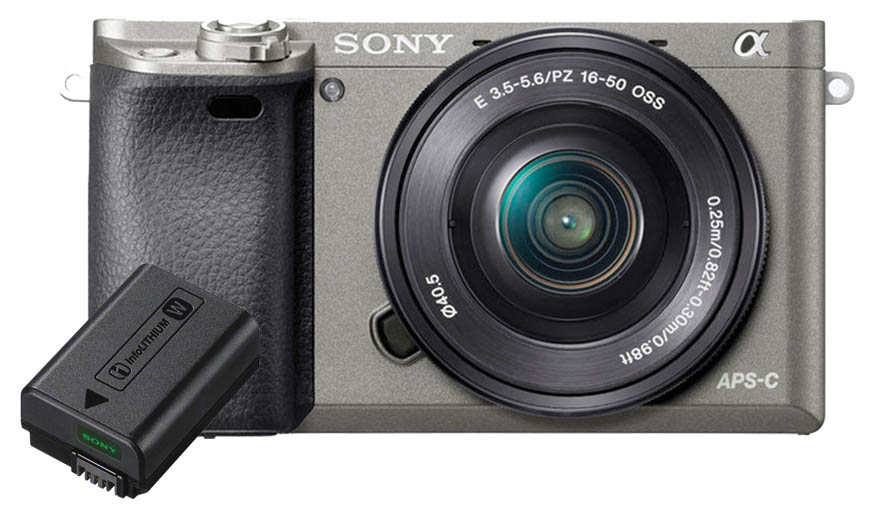 Sony A6000 grafietgrijs + 16-50mm Powerzoom + Accu Sony A6000 grafietgrijs + 16-50mm Powerzoom + Accu