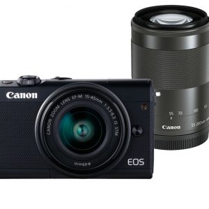 Canon EOS M100 zwart + 15-45mm IS STM + 55-200mm IS STM