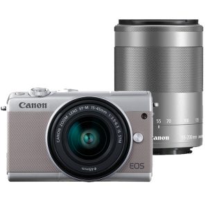 Canon EOS M100 zilver + 15-45mm IS STM + 55-200mm IS STM