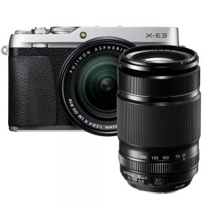 Fujifilm X-E3 zilver + XF 18-55mm + 55-200mm zwart