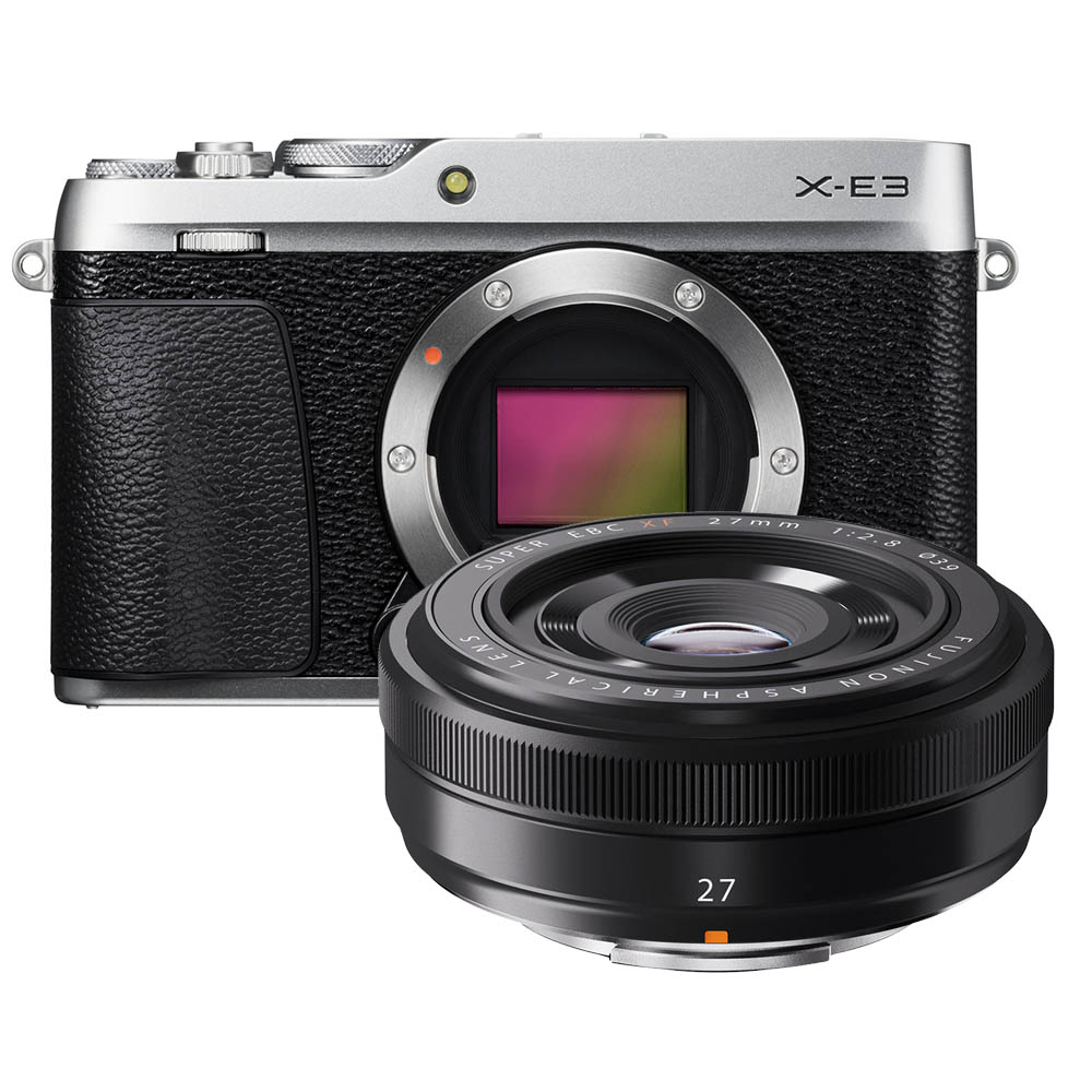 Fujifilm X-E3 zilver + XF 27mm F/2.8 zwart Fujifilm X-E3 zilver + XF 27mm F/2.8 zwart