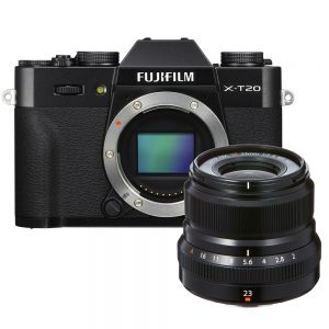 Fujifilm X-T20 zwart + 23mm F/2.0 R WR zwart
