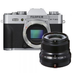 Fujifilm X-T20 zilver + 23mm F/2.0 R WR zwart