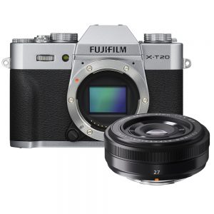 Fujifilm X-T20 zilver + 27mm F/2.8 zwart