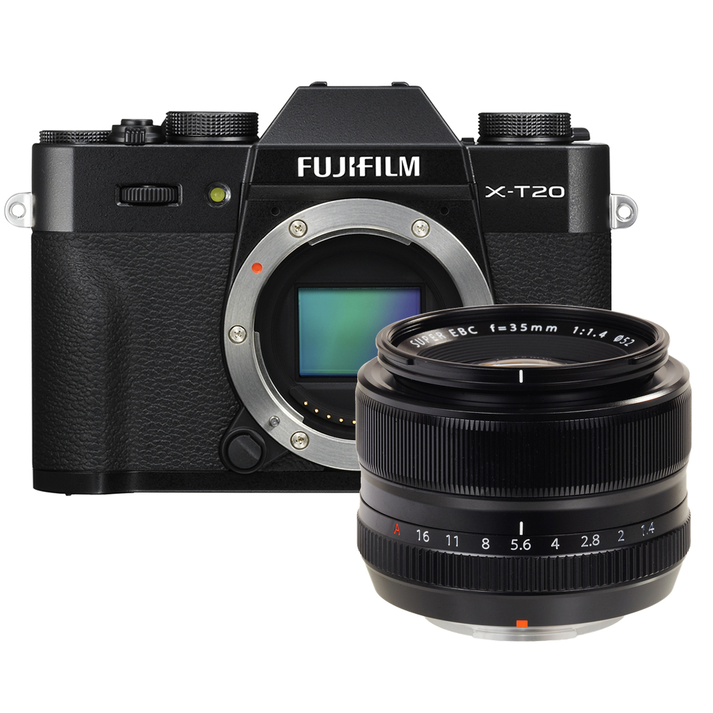 Fujifilm X-T20 zwart + 35mm F/1.4 R Fujifilm X-T20 zwart + 35mm F/1.4 R