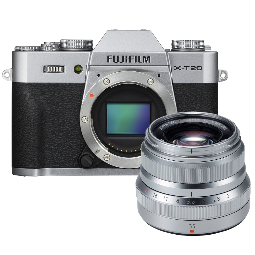 Fujifilm X-T20 zilver + 35mm F/2.0 R WR zilver Fujifilm X-T20 zilver + 35mm F/2.0 R WR zilver