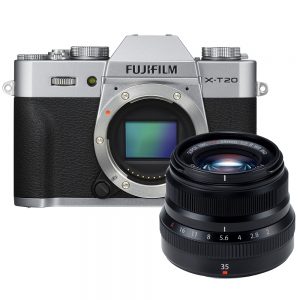Fujifilm X-T20 zilver + 35mm F/2.0 R WR zwart