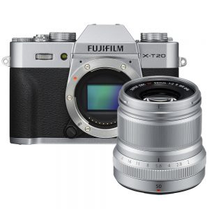 Fujifilm X-T20 zilver + 50mm F/2.0 WR zilver