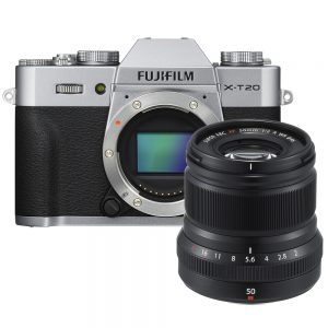 Fujifilm X-T20 zilver + 50mm F/2.0 WR zwart