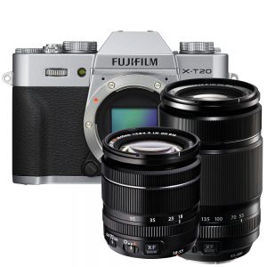 Fujifilm X-T20 zilver + 18-55mm F/2.8-4.0 R LM OIS + 55-200mm R LM OIS