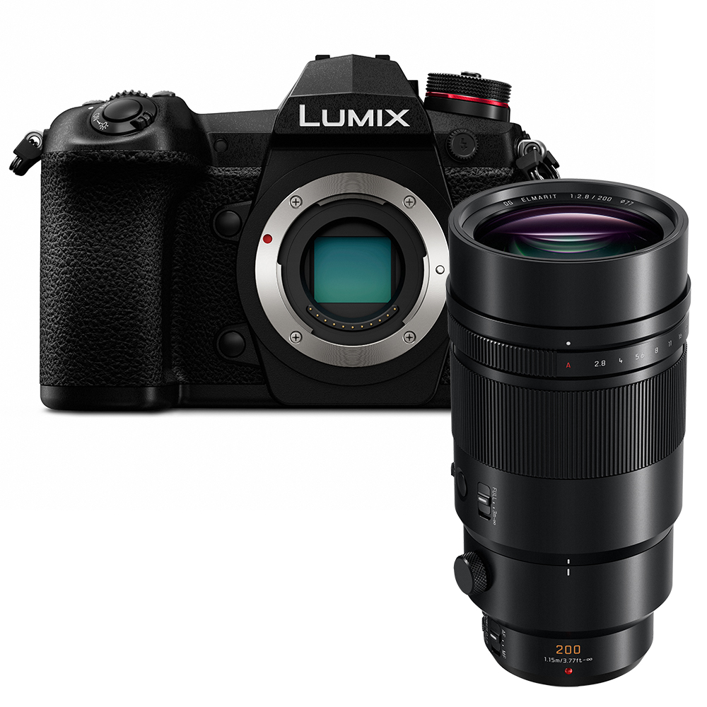 Panasonic Lumix DC-G9 zwart + 200mm F/2.8 Power OIS Leica DG Elmarit Panasonic Lumix DC-G9 zwart + 200mm F/2.8 Power OIS Leica DG Elmarit
