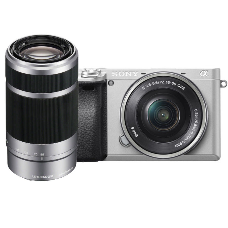 Sony A6300 zilver + 16-50mm + 55-210mm Sony A6300 zilver + 16-50mm + 55-210mm