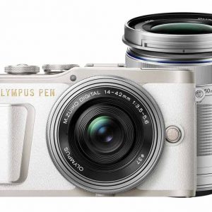 Olympus PEN E-PL9 wit + 14-42mm Pancake EZ zilver + 40-150mm R ED zilver
