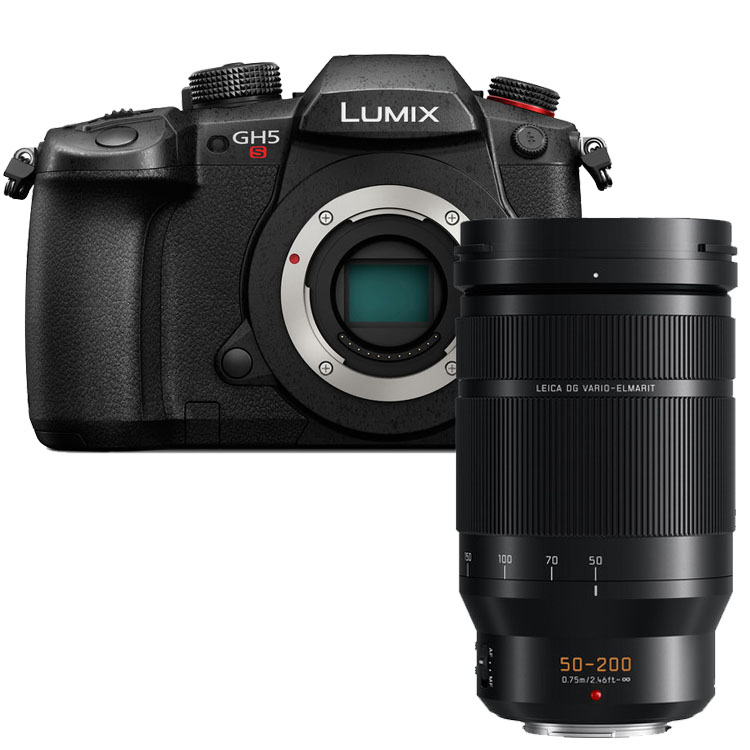 Panasonic Lumix DC-GH5S zwart + 50-200mm Leica DG Vario Elmarit Panasonic Lumix DC-GH5S zwart + 50-200mm Leica DG Vario Elmarit