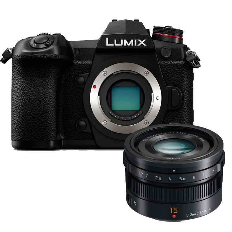 Panasonic Lumix DC-G9 zwart + 15mm Leica DG Summilux Panasonic Lumix DC-G9 zwart + 15mm Leica DG Summilux