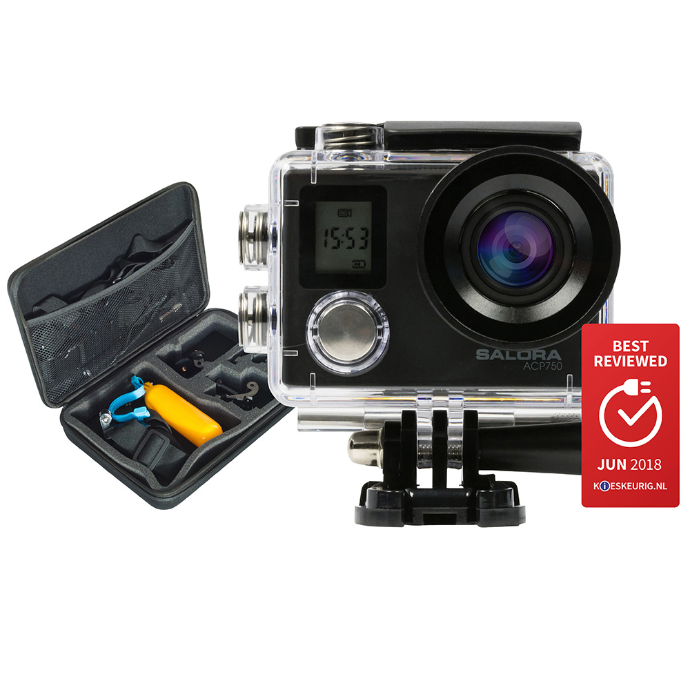 Salora ACP750 action cam inclusief accessoires Salora ACP750 action cam inclusief accessoires