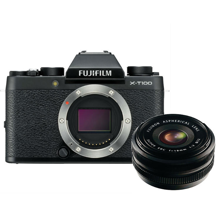 Fujifilm X-T100 zwart + 18mm F/2.0 R Fujifilm X-T100 zwart + 18mm F/2.0 R