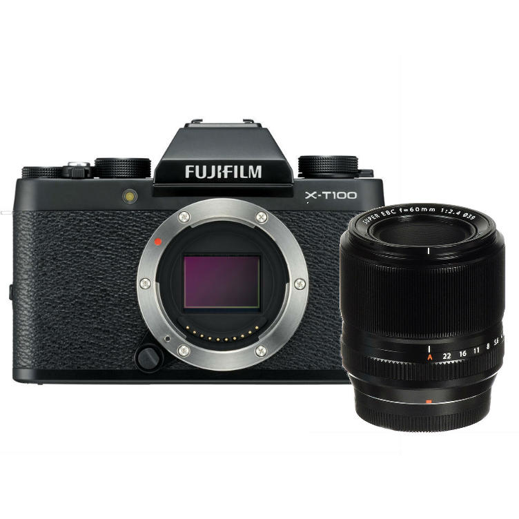 Fujifilm X-T100 zwart + 60mm F/2.4 R Macro Fujifilm X-T100 zwart + 60mm F/2.4 R Macro