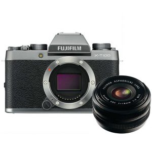 Fujifilm X-T100 zilver + 18mm F/2.0 R