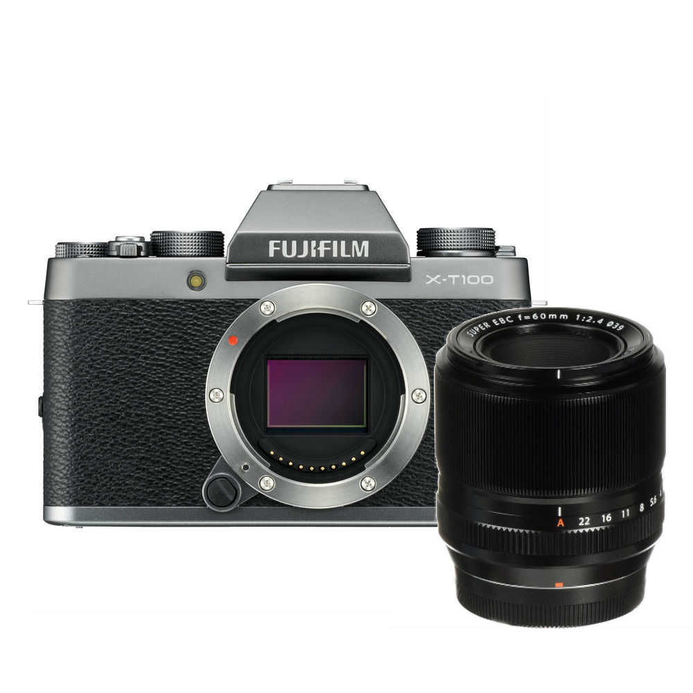 Fujifilm X-T100 zilver + 60mm F/2.4 R Macro Fujifilm X-T100 zilver + 60mm F/2.4 R Macro
