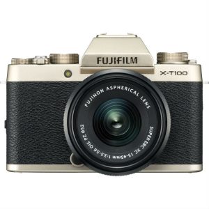 Fujifilm X-T100 champagne goud + 15-45mm OIS PZ zwart