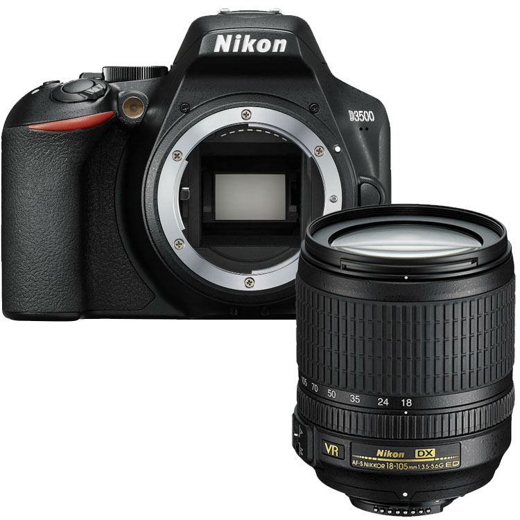 Nikon D3500 zwart + AF-S 18-105mm VR Nikon D3500 zwart + AF-S 18-105mm VR