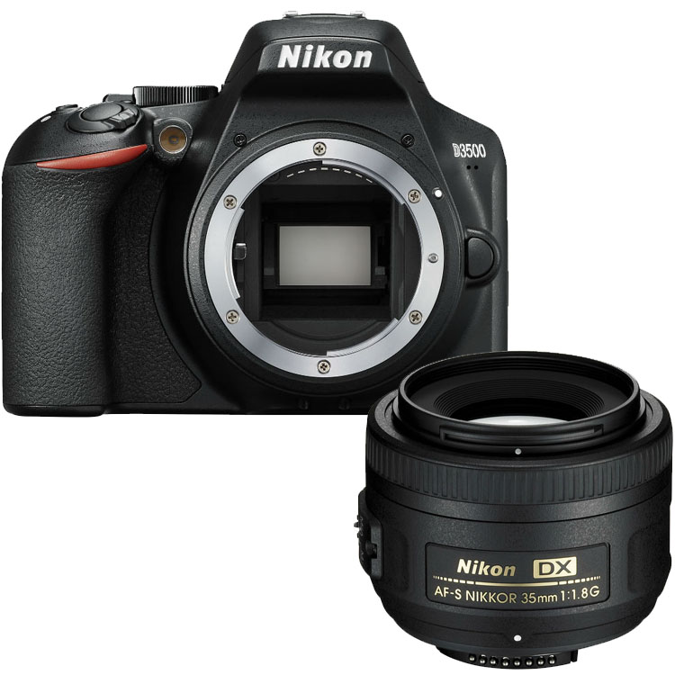 Nikon D3500 zwart + 35mm F/1.8G DX Nikon D3500 zwart + 35mm F/1.8G DX