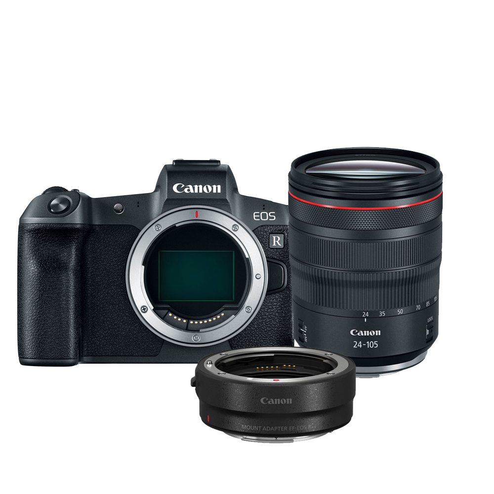 Canon EOS R + EF - RF Mount Adapter + RF 24-105mm F/4L IS USM Canon EOS R + EF - RF Mount Adapter + RF 24-105mm F/4L IS USM