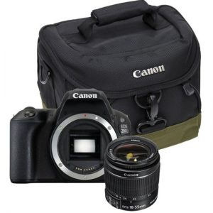 Canon EOS 200D zwart + 18-55mm iS II + 100EG Tas + 16GB Kaart OUTLET MODEL