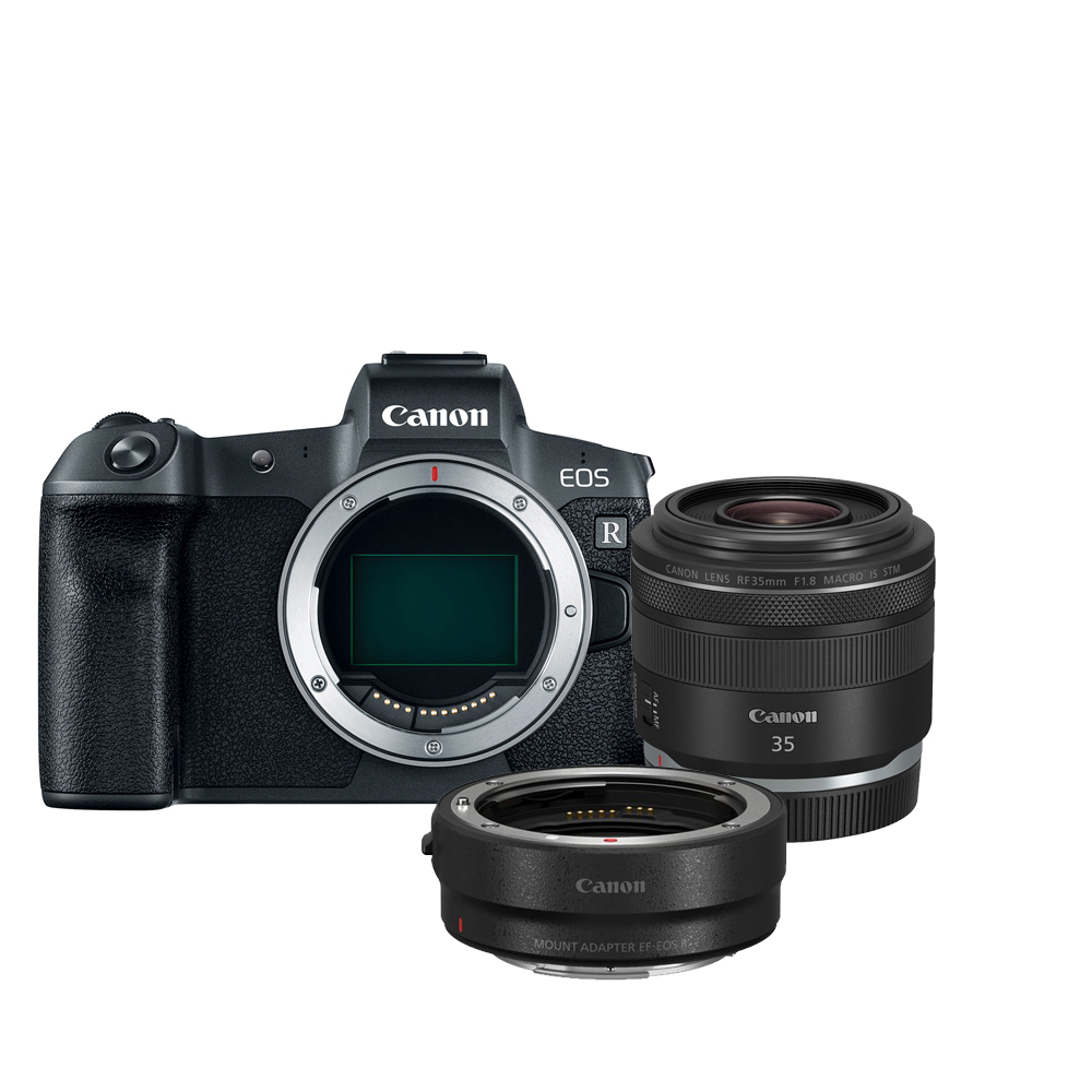 Canon EOS R + EF - RF Mount Adapter + RF 35mm F/1.8 IS Macro STM Canon EOS R + EF - RF Mount Adapter + RF 35mm F/1.8 IS Macro STM