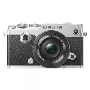 Olympus PEN-F zilver + 14-42mm Pancake EZ zwart