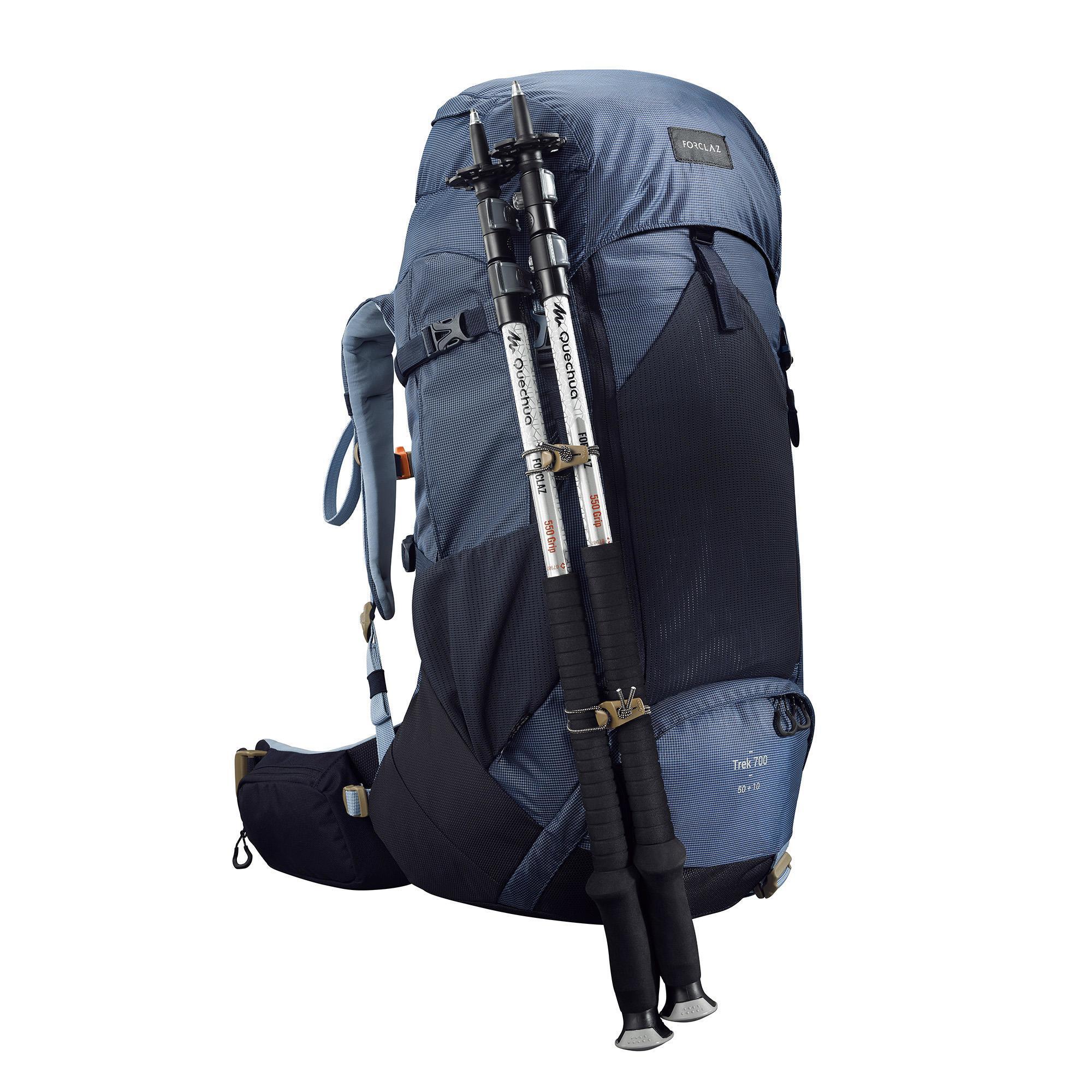 Bergsport-rugzak-voor-dames-Trek-500-50-l-10-l-blauw