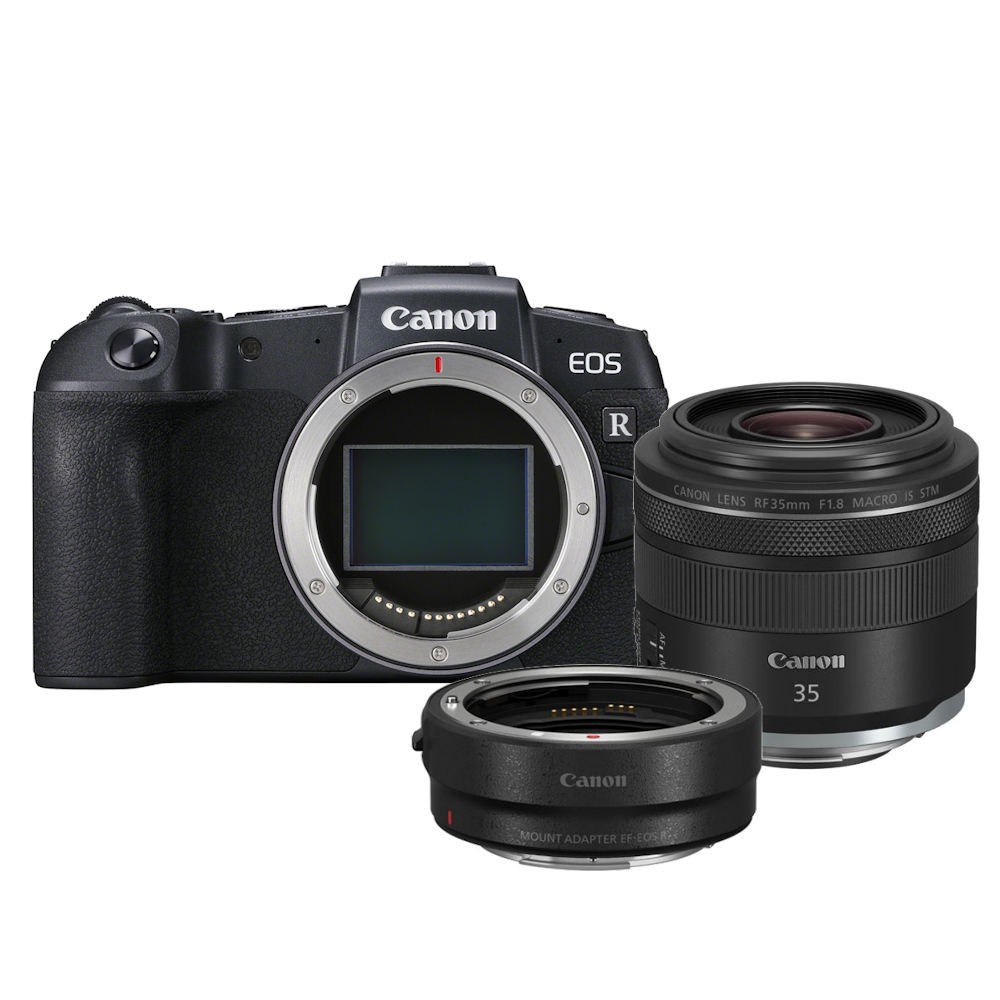 Canon EOS RP Body + EF - RF Mount Adapter + RF 35mm F/1.8 IS Macro STM Canon EOS RP Body + EF - RF Mount Adapter + RF 35mm F/1.8 IS Macro STM