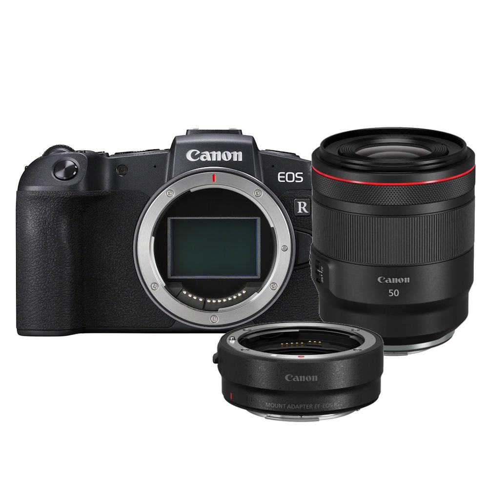 Canon EOS RP Body + EF - RF Mount Adapter + RF 50MM F/1.2L USM Canon EOS RP Body + EF - RF Mount Adapter + RF 50MM F/1.2L USM