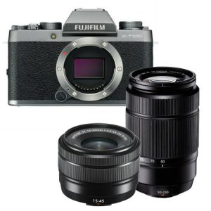 Fujifilm X-T100 zilver + 15-45mm OIS PZ + 50-230mm OIS II