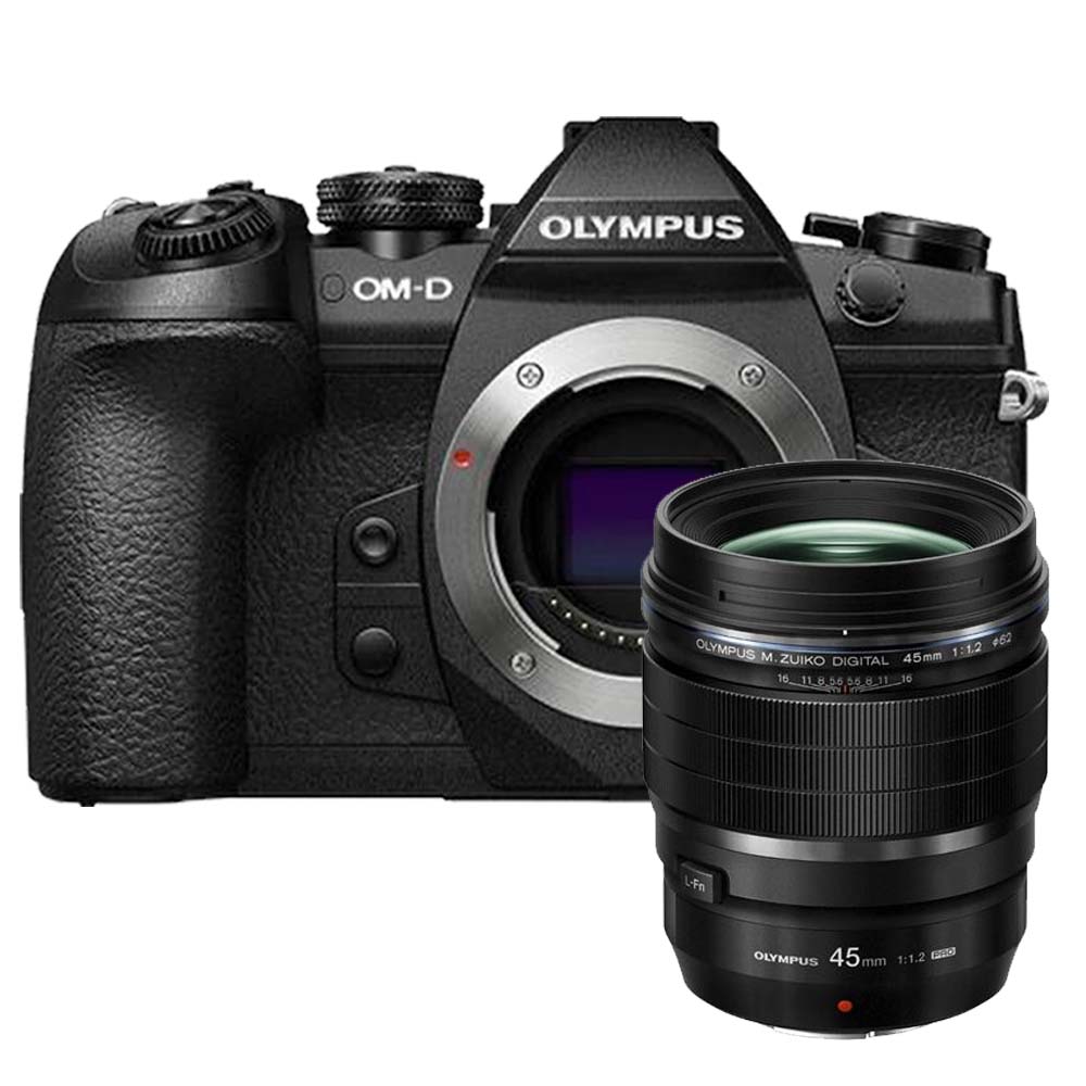 Olympus OM-D E-M1 Mark II zwart + Olympus M.Zuiko Digital 45MM F/1.2 ED PRO Olympus OM-D E-M1 Mark II zwart + Olympus M.Zuiko Digital 45MM F/1.2 ED PRO