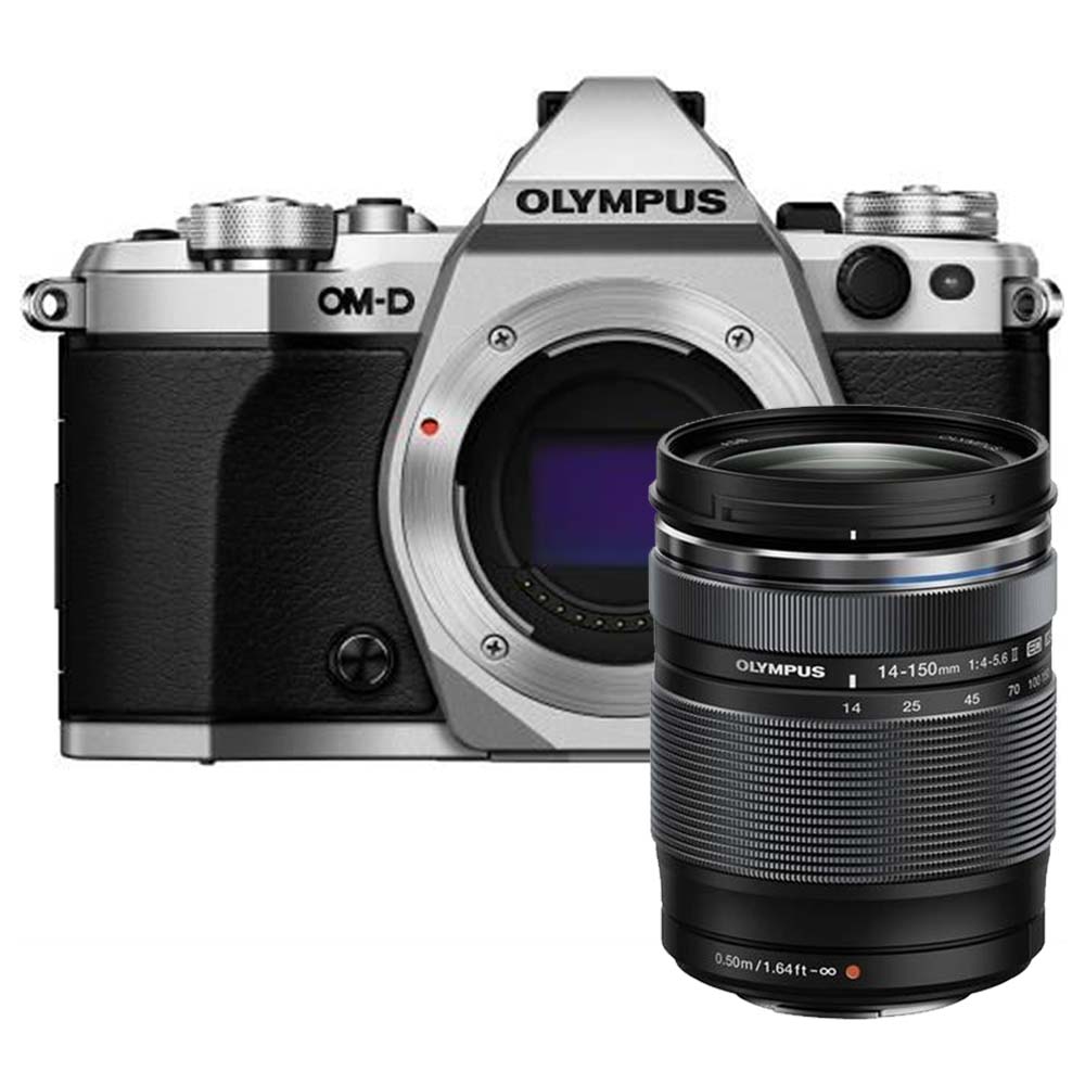 Olympus OM-D E-M5 Mark II zilver + 14-150mm mark II zwart Olympus OM-D E-M5 Mark II zilver + 14-150mm mark II zwart
