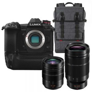 Panasonic DC-G9 + 12-60mm Leica + 50-200mm Leica + PB10 rugzak+ BGG9 grip