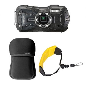Ricoh WG-60 zwart + drijfriem + neopreen tas