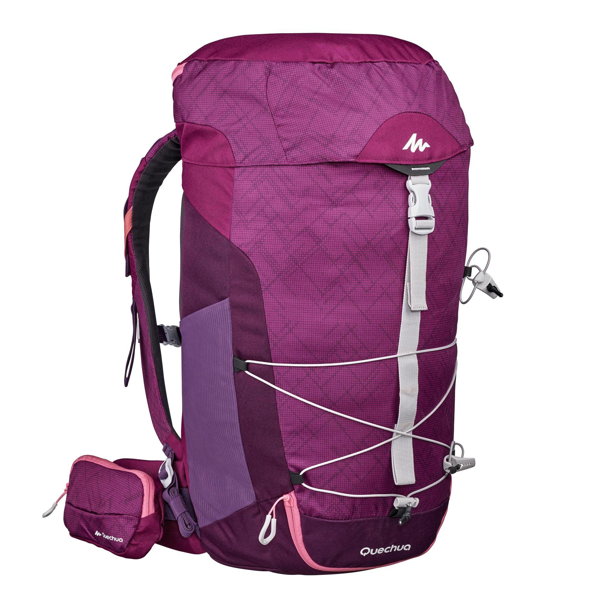 Wandelrugzak-voor-bergtochten-MH100-30-liter-paars-roze