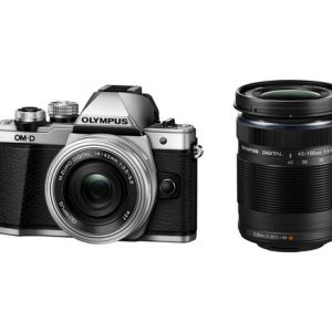 Olympus OM-D E-M10 mark II zilver + 14-42mm EZ zilver + 40-150mm R zwart